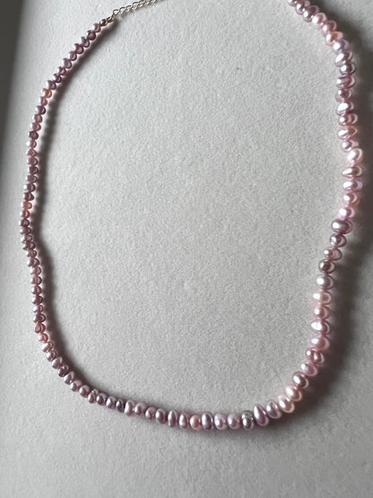 Pink-Purple Freshwater Pearl & 24kt Gold Fill 16 Inch Necklace