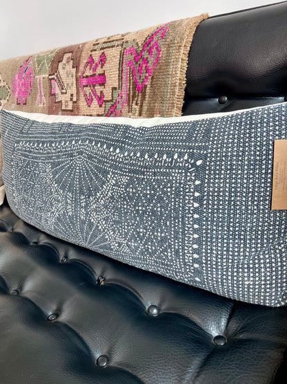 Indigo Batik Cotton Lumbar Pillow