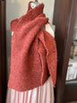 Hand Knit Soft Wool Scarf in Burnt Sienna