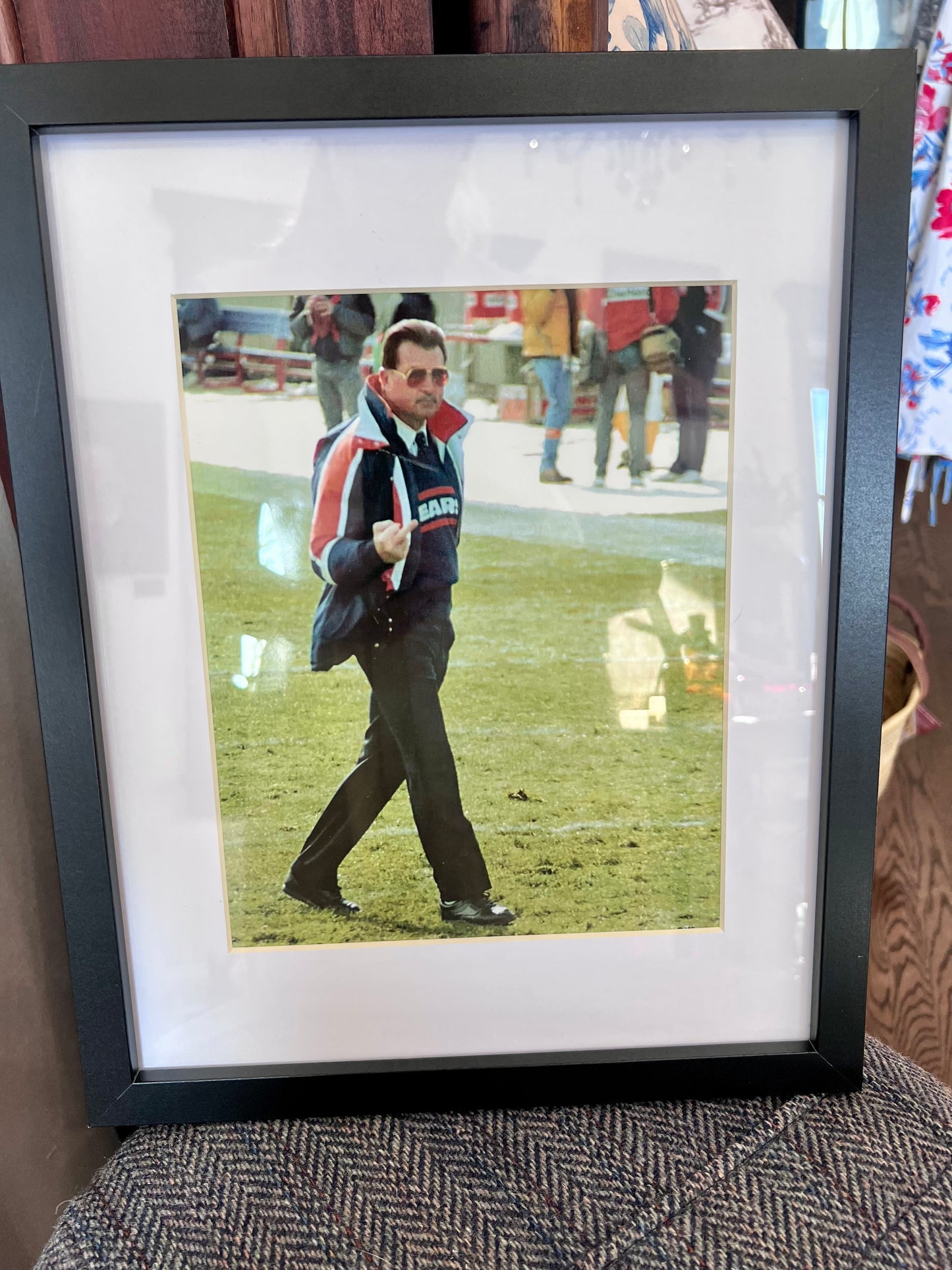Coach Mike Ditka Flipping the Bird Framed