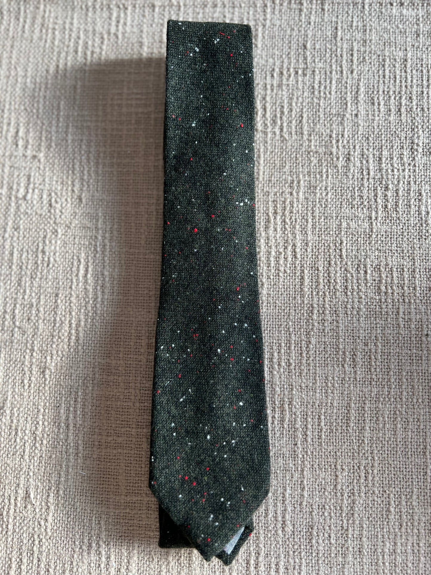 Speckled Dark Green 100% Wool Handmade Necktie
