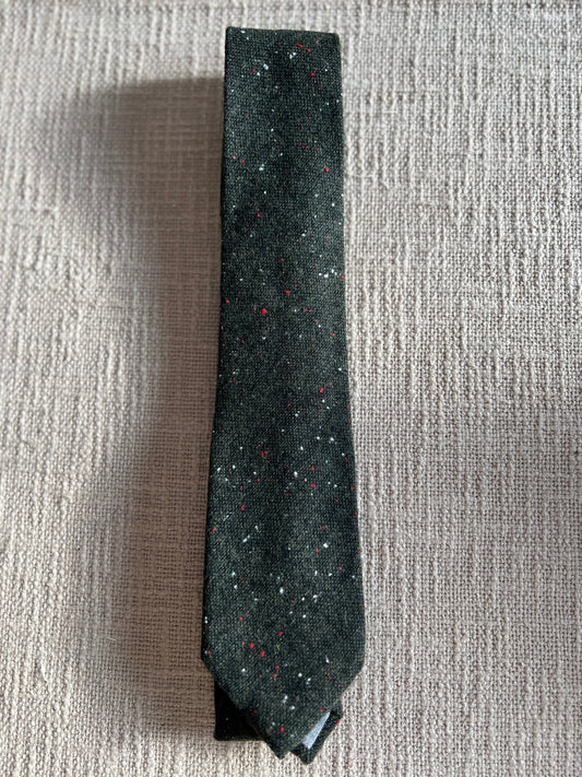 Speckled Dark Green 100% Wool Handmade Necktie