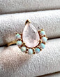 Rainbow Moonstone & Opals Ballerina Ring, Size 6