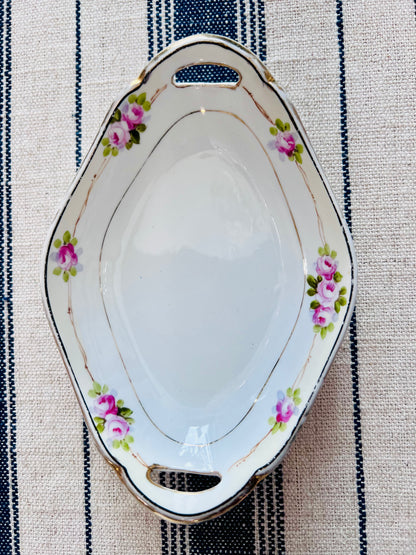 Floral Hand Painted China Tray Nippon circa 1891-1921