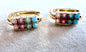 Blue & Pink Lab Opal Ombre & 18kt Gold Vermeil Huggies