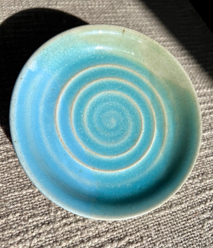 Robin’s Egg Blue Swirl Plate - Handmade by Ceramic Artist Natalie Zelman