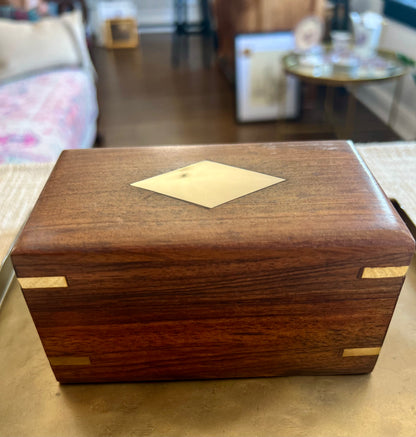 Leather-Wrapped Brass Pocket Telescope in Wood Display Box