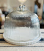 Marble & Ribbed Glass Cloche Serving Platter