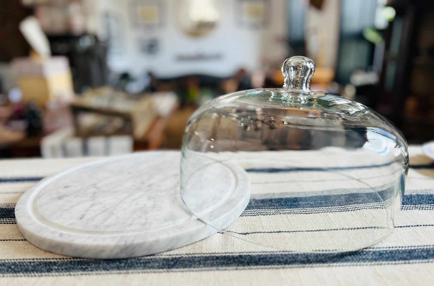 Marble & Glass Cloche Serving Platter