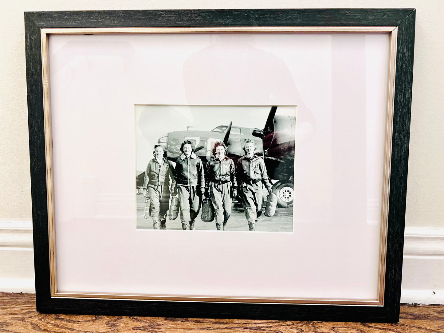 Women Airforce Service Pilots WWII & B-17 bomber "Pistol Packin' Mama" Framed Photo