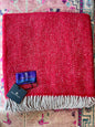 Ruby Red & Pearl Gray Highland Tweeds 100% Wool Herringbone Throw - Made in the British Isles