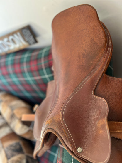 Leather English Saddle With Stirrups