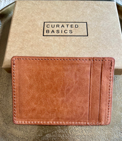 Cognac Brown Leather Cardholder