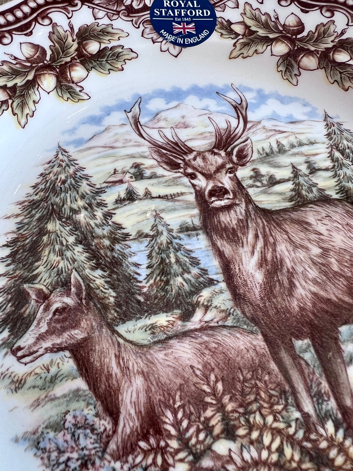 Royal Stafford Stag Deer Dinner Plate - Made in England