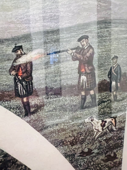 Vintage "Shooting" Wood-Framed Print by British Artist William Henry Tuck