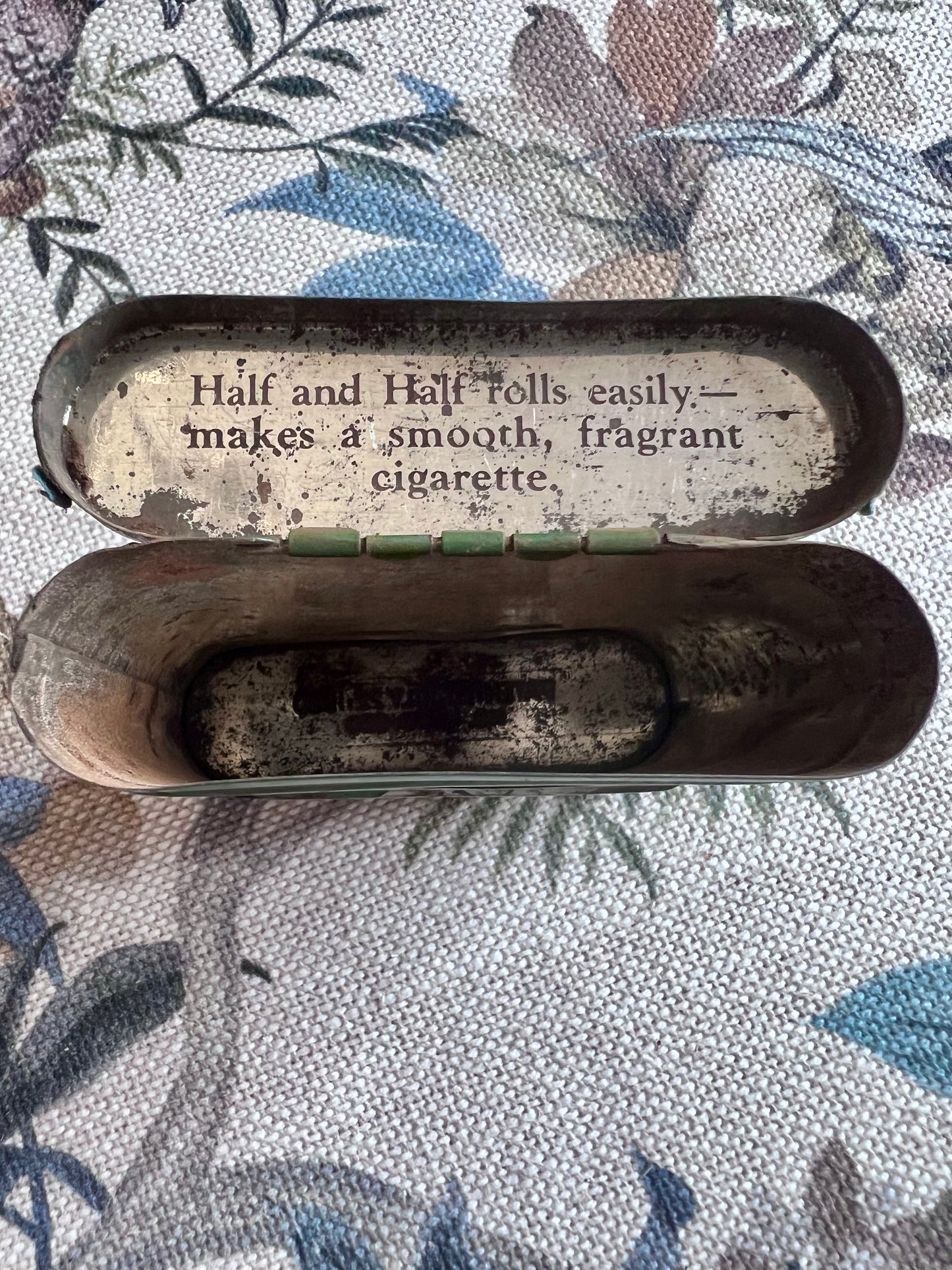 Antique 1920s Tobacco Tin - Half and Half Buckingham Bright Cut Plug  Smoking Tobacco