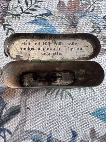 Antique 1920s Tobacco Tin - Half and Half Buckingham Bright Cut Plug  Smoking Tobacco