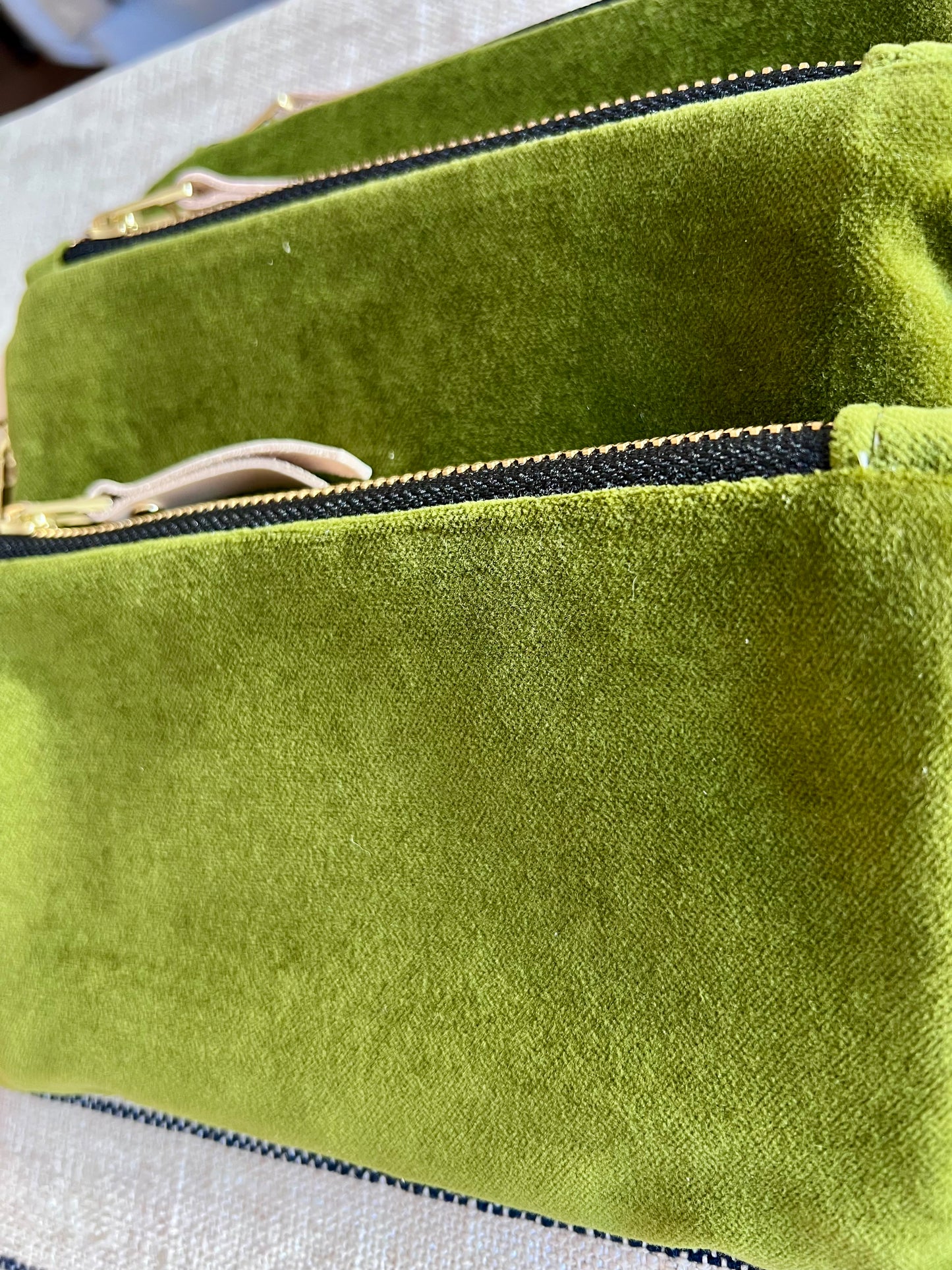 Evergreen Velvet “Ellie” Wristlet Purse - Handmade by Erin Flett