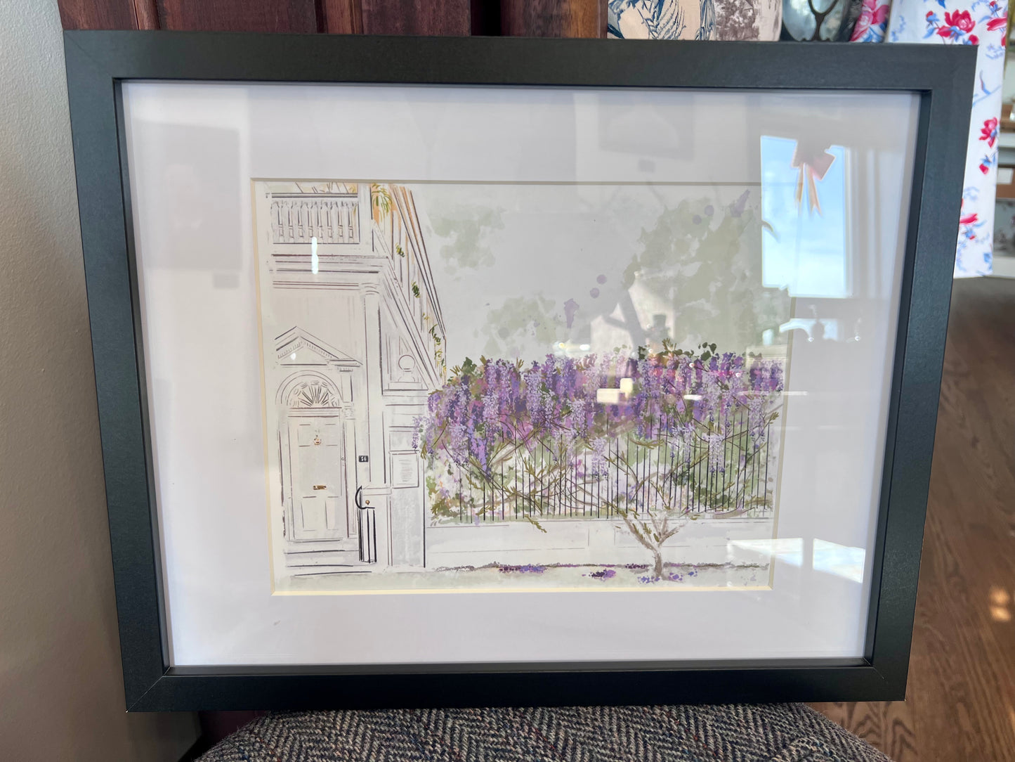 Charleston Wisteria On Meeting Street Framed Art Print by Rebecca Meixner