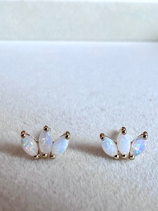 Nightbloom Earrings - Ethiopian Opals and Solid 14kt Gold