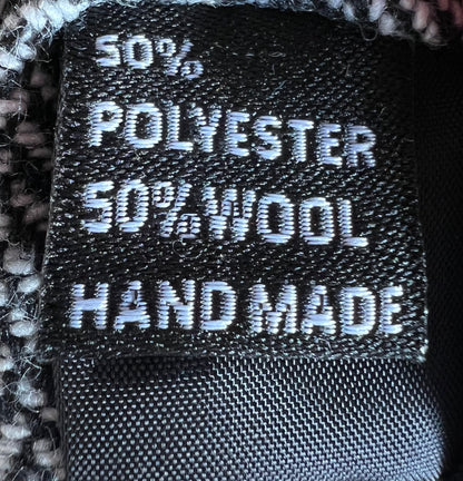 Black Herringbone 50% Wool/ 50% Poly Handmade Necktie