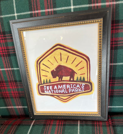 See Americas National Parks Logo Framed Print