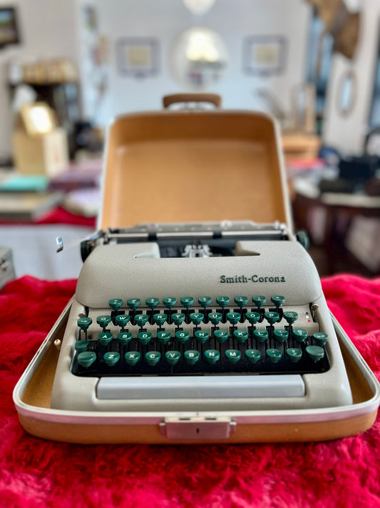 Vintage Smith-Corona Typewriter in Case, Circa Late 1950s