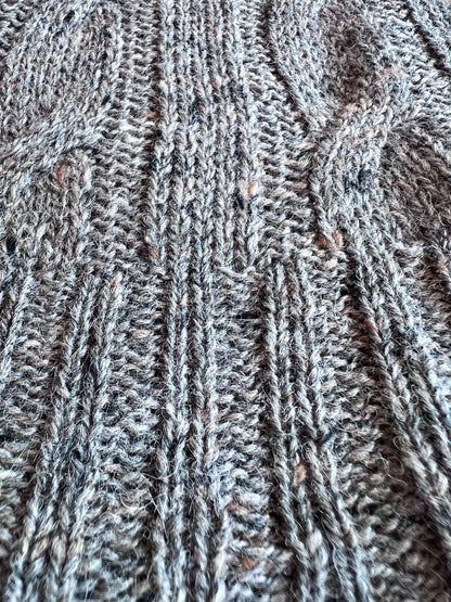 Smoke Gray Cable Knit Alpaca + Merino Wool Throw Blanket - Fair Trade Peru Artisan Made