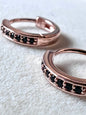 Black Diamonds in 14kt Rose Gold Vermeil Hoops