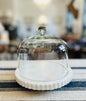 Marble & Glass Cloche Small Serving Platter