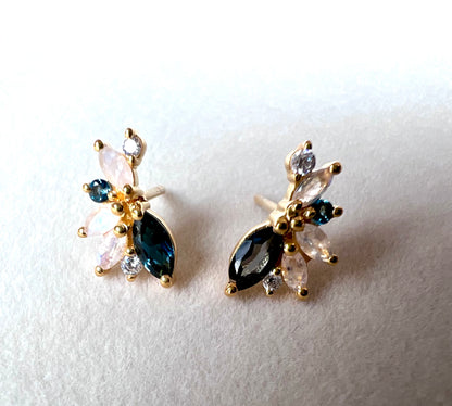 London Blue Topaz & Rainbow Moonstone Earrings
