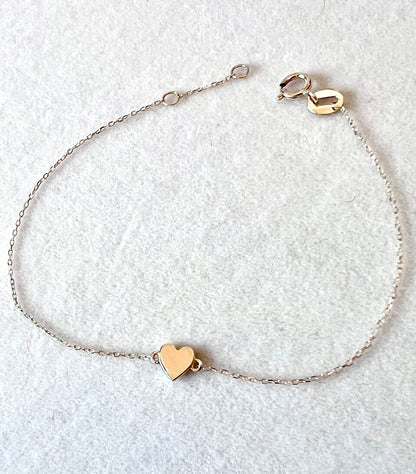 Solid 10kt Gold Heart Bracelet
