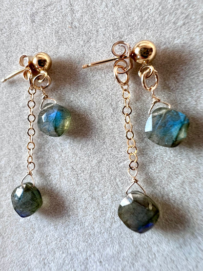 Labradorite & 14K Gold Fill Dangle Earrings