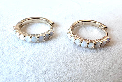 Ethiopian Opal Solid 14kt Gold Earrings