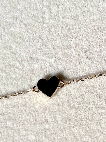 Solid Gold Lovers Heart Bracelet