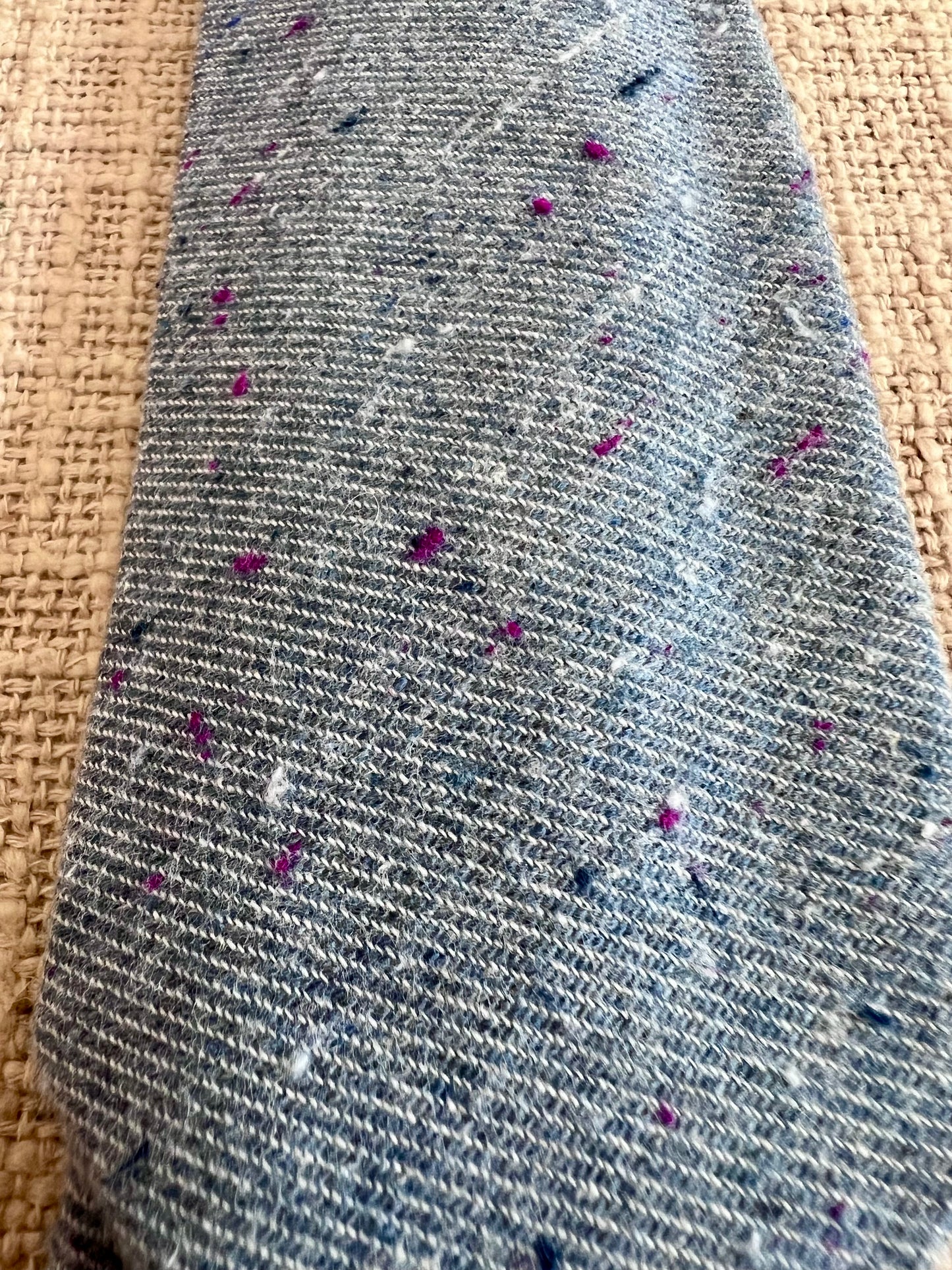 Speckled Light Blue 50% Wool/ 50% Viscose Handmade Necktie