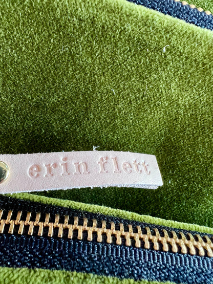 Evergreen Velvet “Ellie” Wristlet Purse - Handmade by Erin Flett