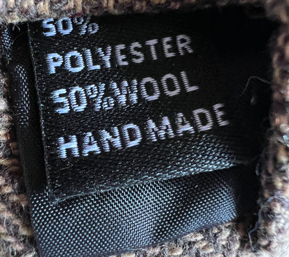 Brown Herringbone 50% Wool/50% Poly Handmade Necktie