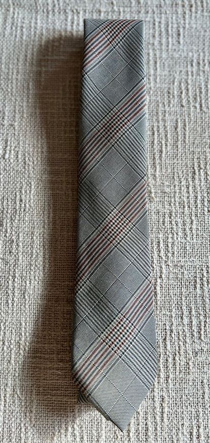 Brown Glen Plaid 100% Cotton Handmade Necktie