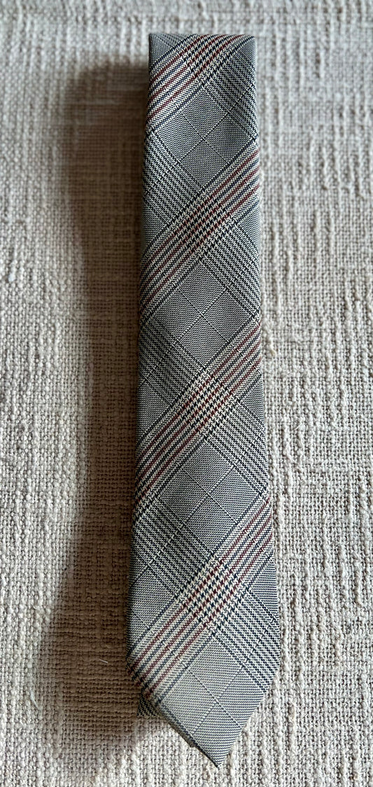 Brown Glen Plaid 100% Cotton Handmade Necktie