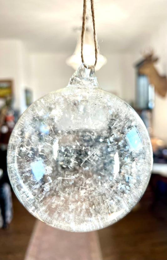 Frosted Glass Ball Ornament
