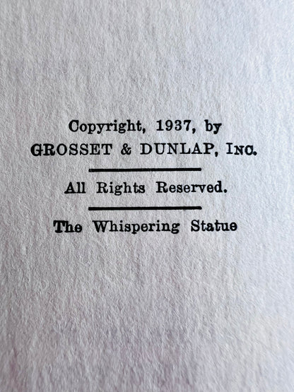 The Whispering Statue - Nancy Drew Hardcover Book 1937 edition