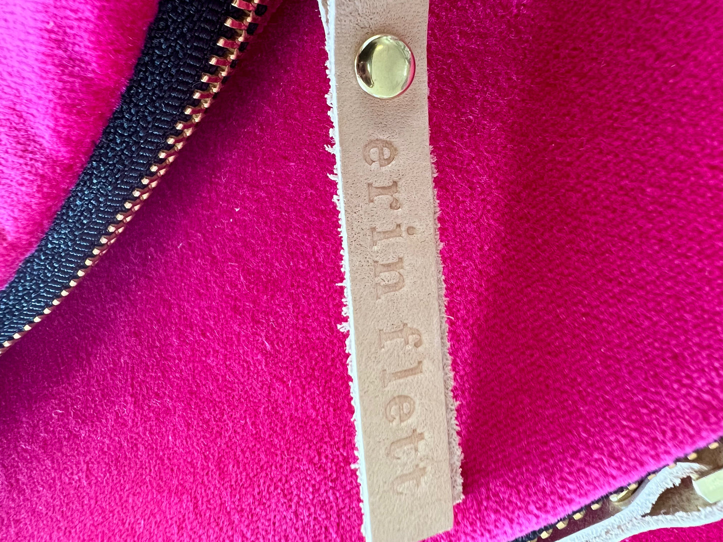 Hot Pink Velvet “Ellie Wristlet Purse - Handmade by Erin Flett