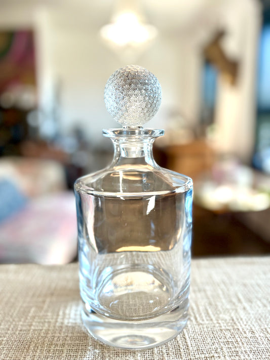 Crystal Decanter with Golf Ball Stopper by Godinger