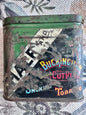 Antique 1920s Tobacco Tin - Half and Half Buckingham Bright Cut Plug  Smoking Tobacco
