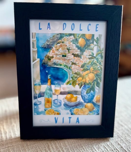 La Dolce Vita' Small Framed Print - London Artist Thea