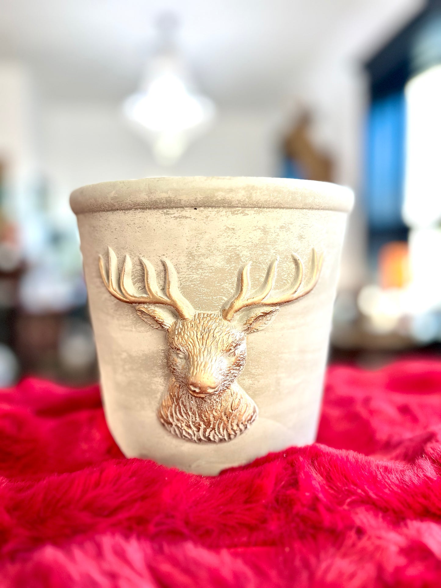 Stag Cement Planter Pot