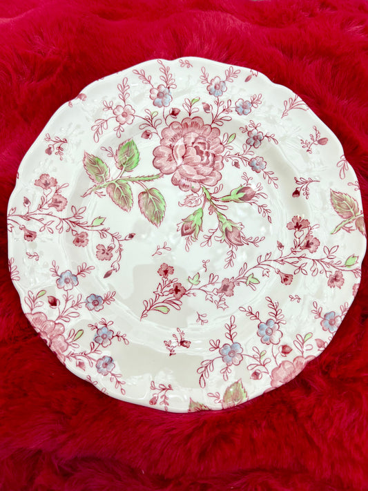 Vintage Johnson Bros “Rose Chintz” Ironstone Plates - England Approx Circa Mid-20th Century