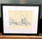 "Clear Creek at Galveston Bay, Texas" - Reframed Original Signed Ink Drawing by Artist Jack Kroehnke circa August 1971