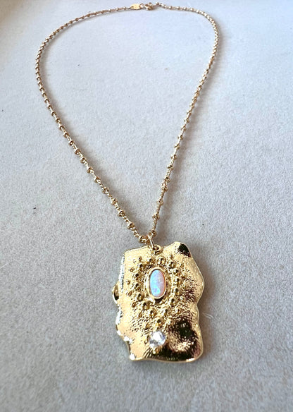 Aurora Lab Opal Necklace in 18K Gold Fill